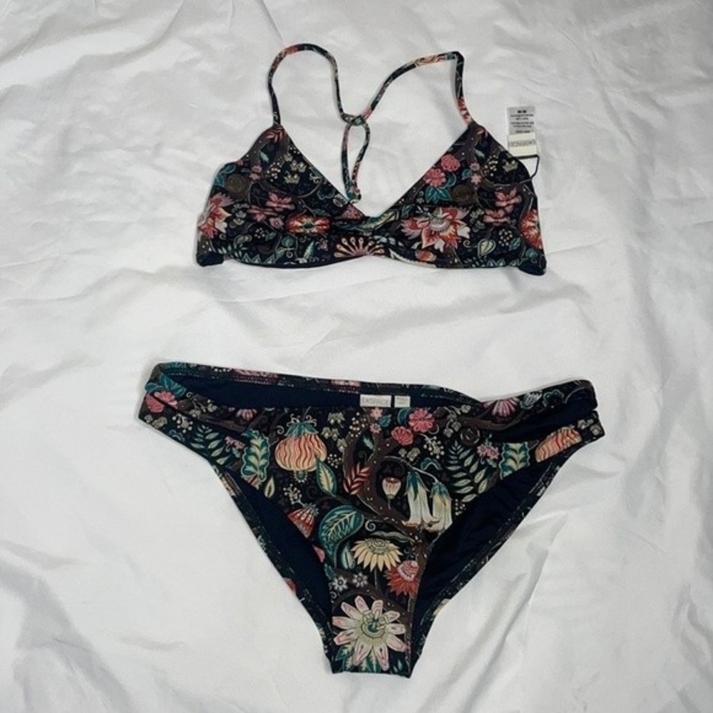 L*Space Womens Sz Medium Printed Strappy Top & Estella Bikini Bottom
